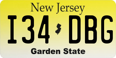 NJ license plate I34DBG