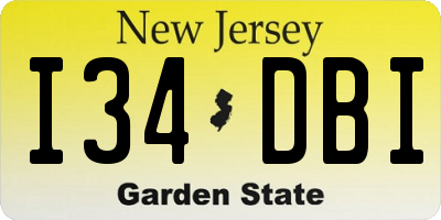 NJ license plate I34DBI