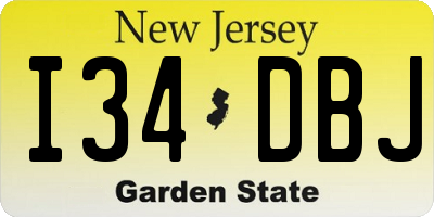 NJ license plate I34DBJ