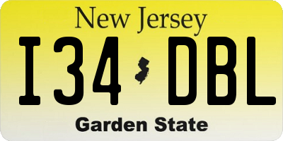NJ license plate I34DBL