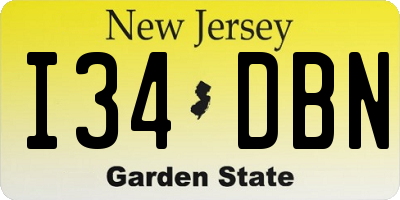 NJ license plate I34DBN