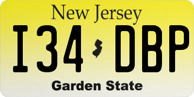 NJ license plate I34DBP