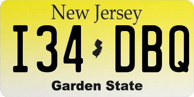 NJ license plate I34DBQ