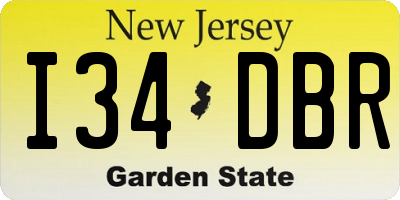 NJ license plate I34DBR
