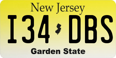 NJ license plate I34DBS