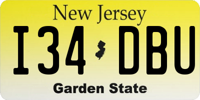NJ license plate I34DBU