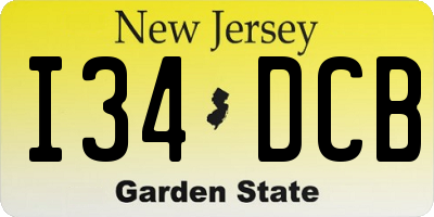 NJ license plate I34DCB