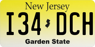 NJ license plate I34DCH
