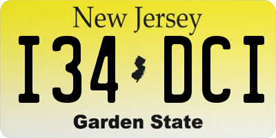 NJ license plate I34DCI