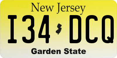 NJ license plate I34DCQ