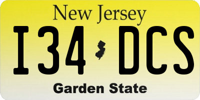 NJ license plate I34DCS