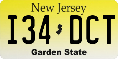 NJ license plate I34DCT