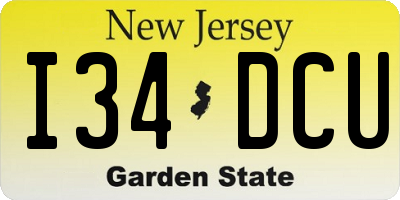 NJ license plate I34DCU