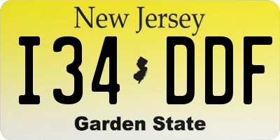 NJ license plate I34DDF