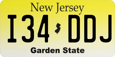 NJ license plate I34DDJ