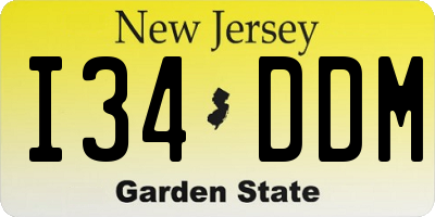 NJ license plate I34DDM