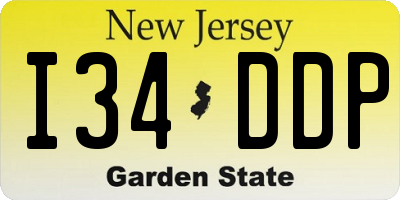 NJ license plate I34DDP