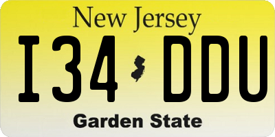 NJ license plate I34DDU