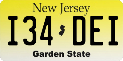 NJ license plate I34DEI