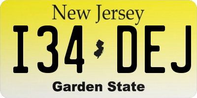 NJ license plate I34DEJ