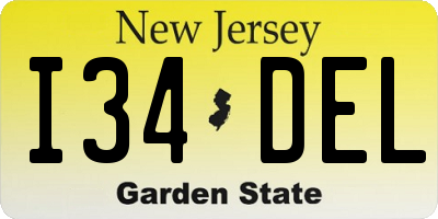 NJ license plate I34DEL