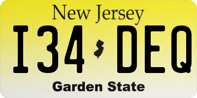 NJ license plate I34DEQ