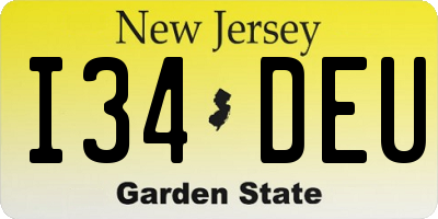NJ license plate I34DEU