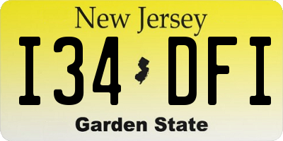 NJ license plate I34DFI