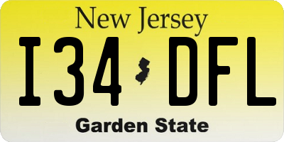 NJ license plate I34DFL