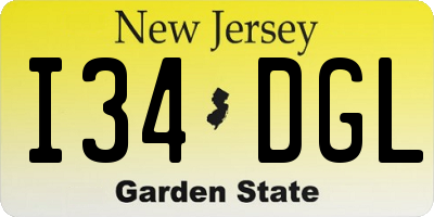 NJ license plate I34DGL