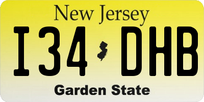 NJ license plate I34DHB