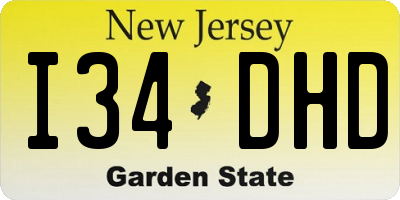 NJ license plate I34DHD