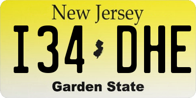 NJ license plate I34DHE