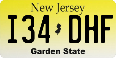 NJ license plate I34DHF