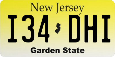 NJ license plate I34DHI