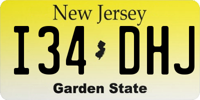 NJ license plate I34DHJ