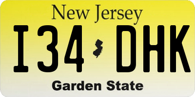 NJ license plate I34DHK
