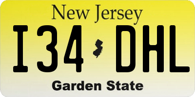 NJ license plate I34DHL