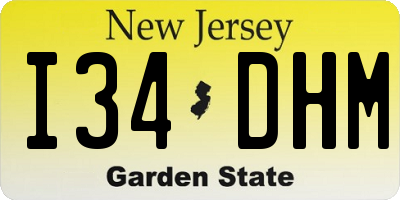 NJ license plate I34DHM