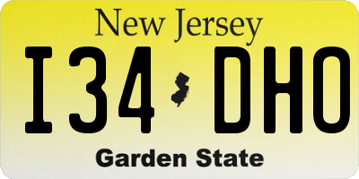 NJ license plate I34DHO