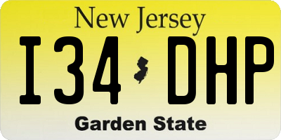 NJ license plate I34DHP