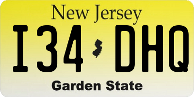 NJ license plate I34DHQ