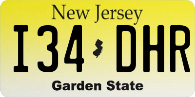 NJ license plate I34DHR