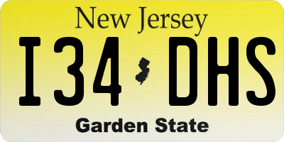 NJ license plate I34DHS