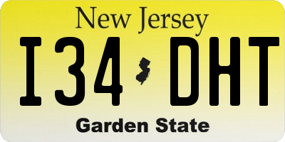 NJ license plate I34DHT