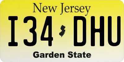 NJ license plate I34DHU