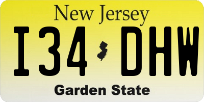 NJ license plate I34DHW
