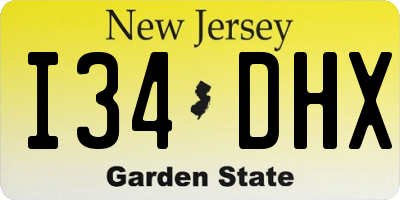NJ license plate I34DHX