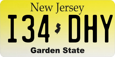 NJ license plate I34DHY