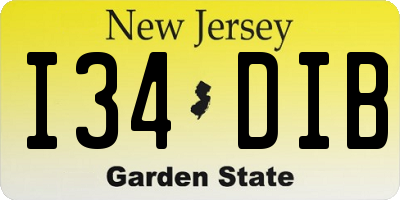 NJ license plate I34DIB